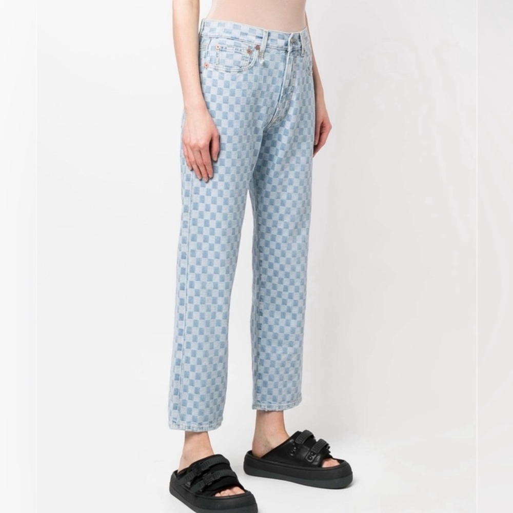 R13 checkerboard jeans size 24